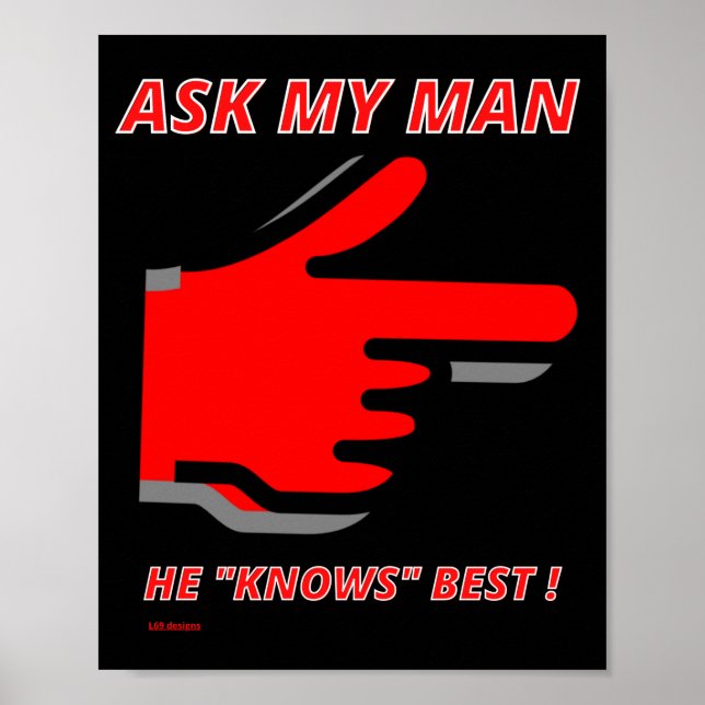 affiche amusante "DEMANDEZ MON..." (Devant)