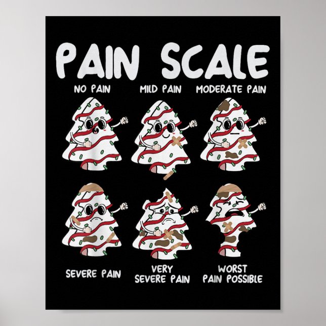 Affiche Amusante échelle de douleur Noël Infirmière Xmas T (Devant)