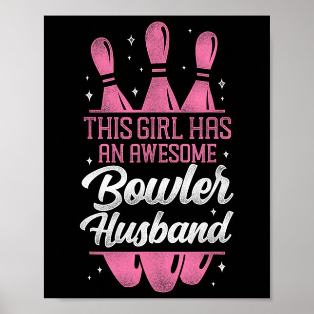Affiche Amusante Épouse Du Mari De Bowling Cette Fille A U (Devant)