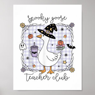 Affiche Amusante Halloween sotte sorcière d'oie Thé Éffray