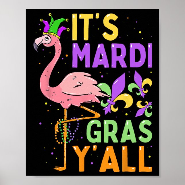 Affiche Amusante idée de fête carnavalesque Flamant rose M (Devant)