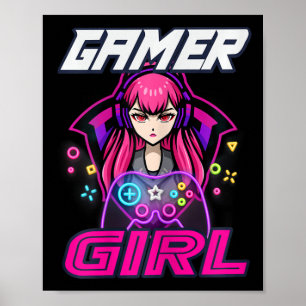 Affiche Amusante Joueuse Fille Jeu Vidéo Femmes Jeu Lover