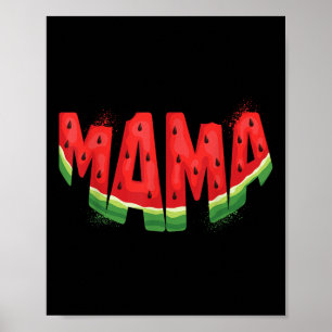 Affiche Amusante Mama Watermelon Eté Fruit Famille Corresp