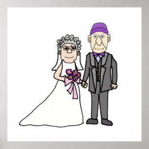 Affiche Amusante mariée et Mariage de chambre Aînés