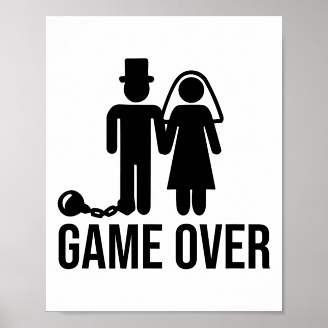 Affiche Amusante Mariée Mariage Bachelor Bachelorette Pa (Devant)