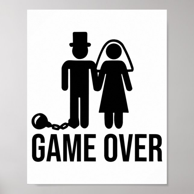 Affiche Amusante Mariée Mariage Bachelor Bachelorette Pa (Devant)