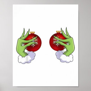Affiche Amusante Mignonne Coeur de Noël Mains Style Famill