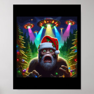 Affiche Amusante Photo De Bigfoot Avec Des Espaces Xmas Uf