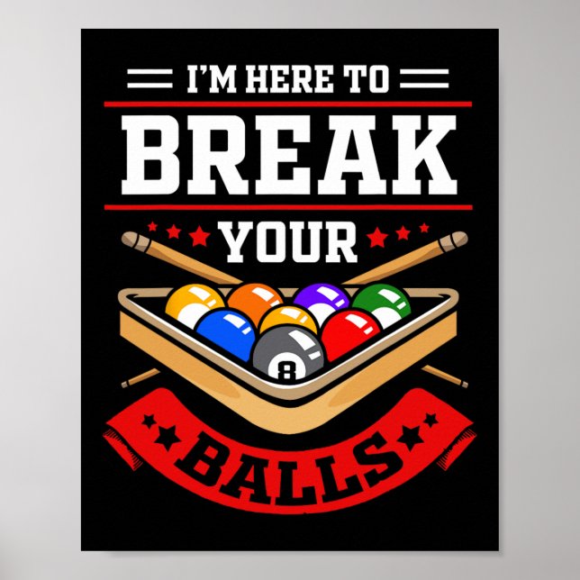 Affiche Amusante Tenue De Billard Pour Pool Billard Player (Devant)