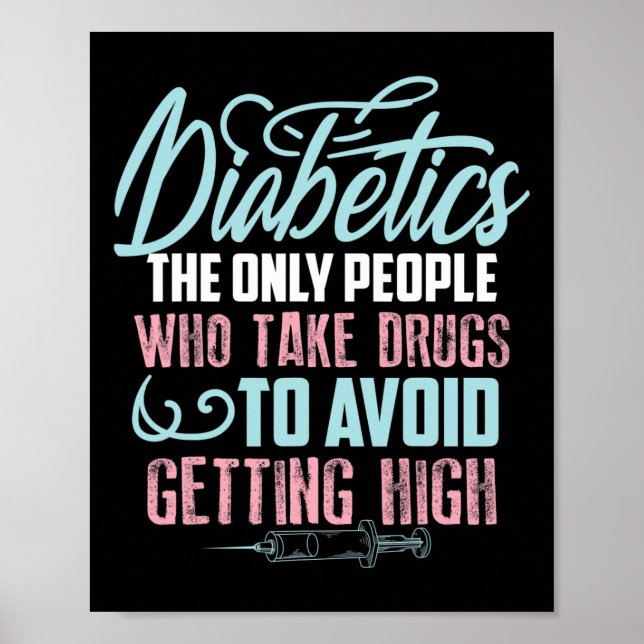 Affiche Amusants Diabète Sensibilisation Cadeau Cute Diabé (Devant)
