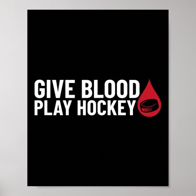 Affiche Amusants Donner Du Sang Jouer Hockey (Devant)