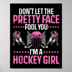 Affiche Amusants Hockey Art Pour Femmes Filles Hockey Joue