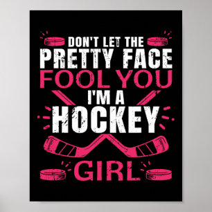 Affiche Amusants Hockey Art Pour Femmes Filles Hockey Joue