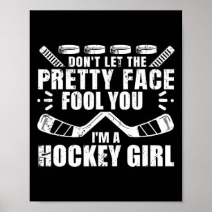 Affiche Amusants Hockey Art Pour Femmes Filles Hockey Joue