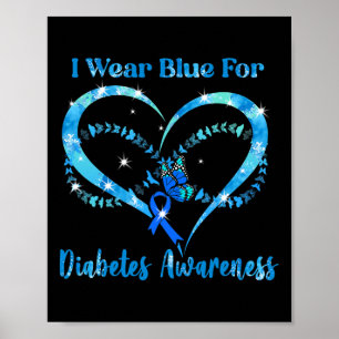 Affiche Amusants I Blue Porter Diabète Sensibilisation Fêt