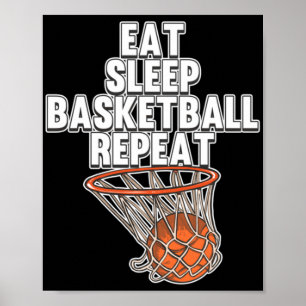 Affiche Amusants Manger Sleep Basketball Répéter Sports Co