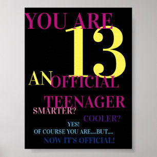 Affiche Amusants Multicolor Officiel Adolescent 13e annive