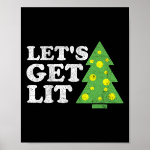 Affiche Amusants Obtenons Lit Arbre de Noël Rétro Fête lai
