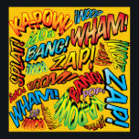 Affiche Amusants Sons de Bande Dessinée Rétro Pop Art<br><div class="desc">Un design amusant,  cool et tendance inspiré de la bande dessinée rétro et de l'art pop qui met le boum,  zap,  pow dans votre journée. Le cadeau parfait pour les super-héros,  vos amis,  votre famille ou comme un traitement pour vous-même. Conçu par ComicBookPop© sur www.zazzle.com/comicbookpop*</div>