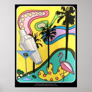 Affiche Amusement de mod de la moitié du siècle au soleil