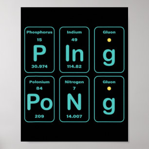 Affiche Amusement de ping-pong de table périodique
