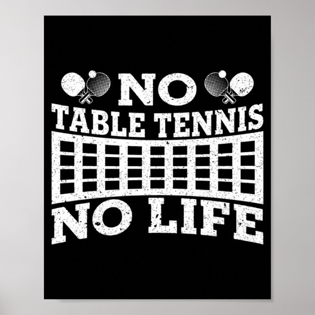 Affiche Amusement Pas De Table Tennis Pas De Vie Ping Pong (Devant)