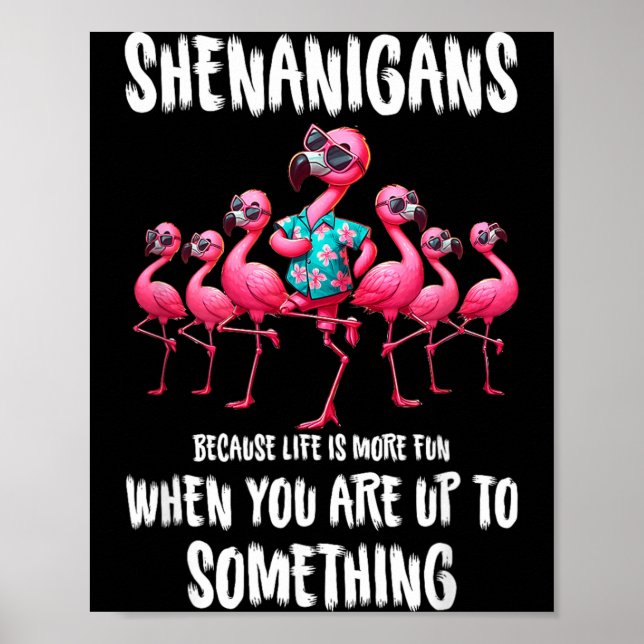Affiche Amusements de flamant rose parce que la vie est pl (Devant)