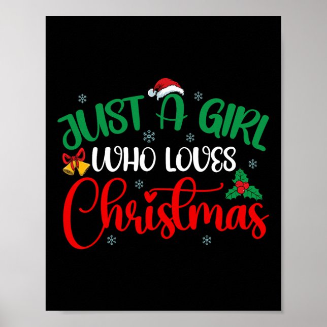 Affiche Amusez Juste Une Fille Qui Aime Les Filles De Noël (Devant)