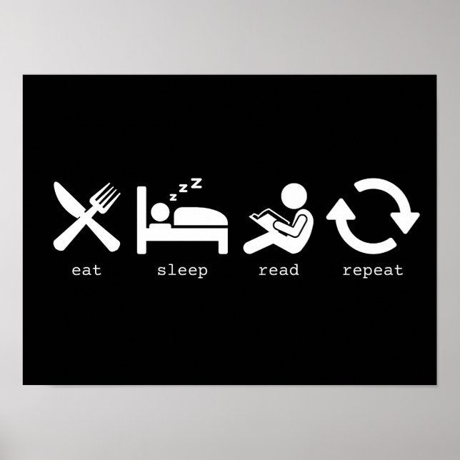 Affiche Amusez-vous Mangez Dormez Lisez Répétez  (Devant)