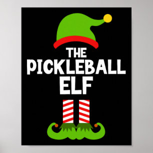 Affiche Amusez-Vous Pickleball Elf Christmas Matching Fami