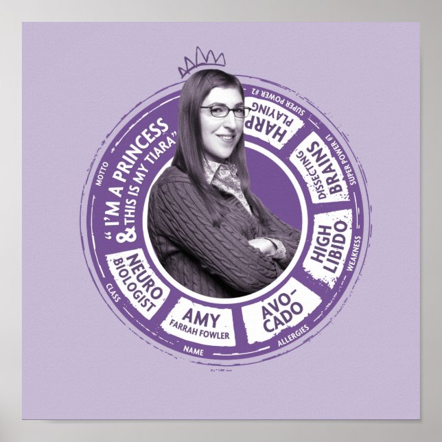 Affiche Amy Farrah Fowler - Graphique d'informations (Devant)