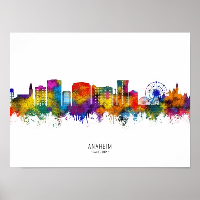 Affiche Anaheim California Skyline (Devant)