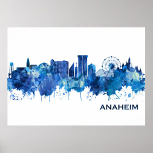 Affiche Anaheim California Skyline Blue