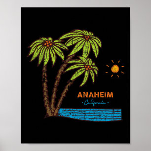 Affiche Anaheim, Californie Surf Vintage Rétro Plage Hi