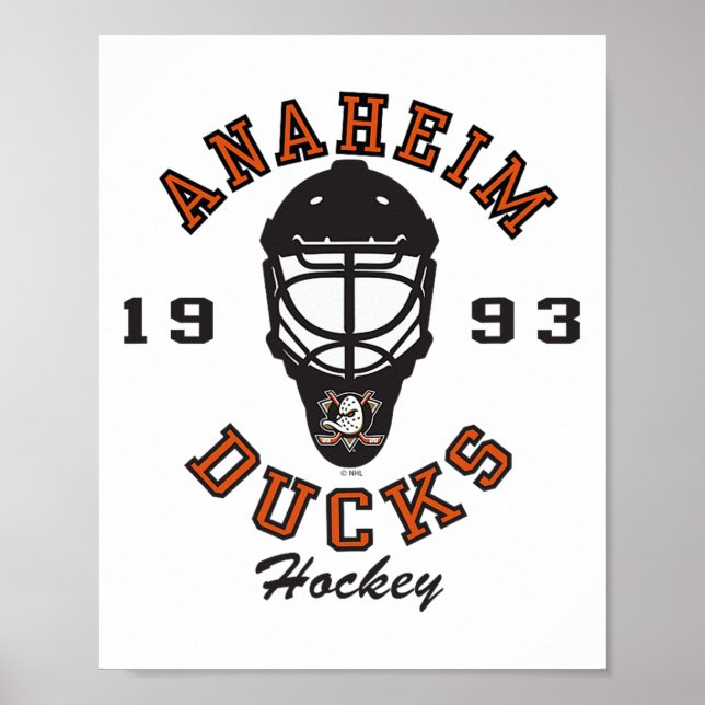 Affiche Anaheim Ducks Hockey Mask White Officially License (Devant)