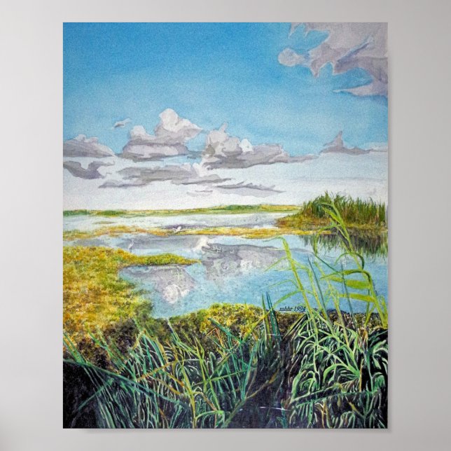 Affiche Anahuac, Texas Aquarelle (Devant)