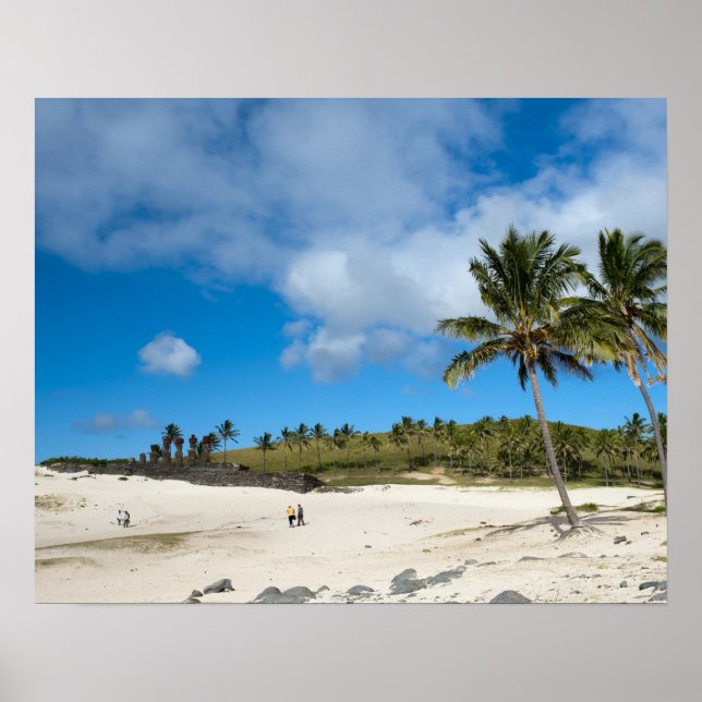 Affiche Anakena, Rapa Nui, Easter Island, Chili (Devant)