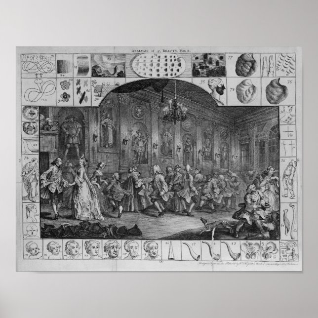 Affiche Analyse de la beauté, Plaque II, 1753 (Devant)