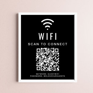 Affiche Analyse réseau Wifi pour connecter le code QR en n