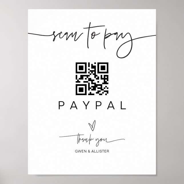 Affiche Analyser le code QR de paye Signer la barre de Mar (Devant)