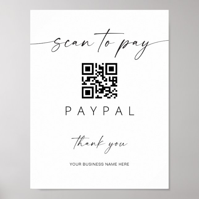 Affiche Analyser le code QR du paiement Signer l'entrepris (Devant)