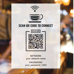 Affiche Analyser le code QR pour connecter l'accès au mot 