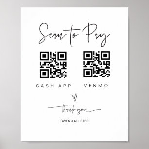 Affiche Analyser le code QR Signer barre de Mariage Valet 