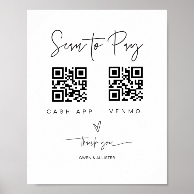 Affiche Analyser le code QR Signer barre de Mariage Valet  (Devant)