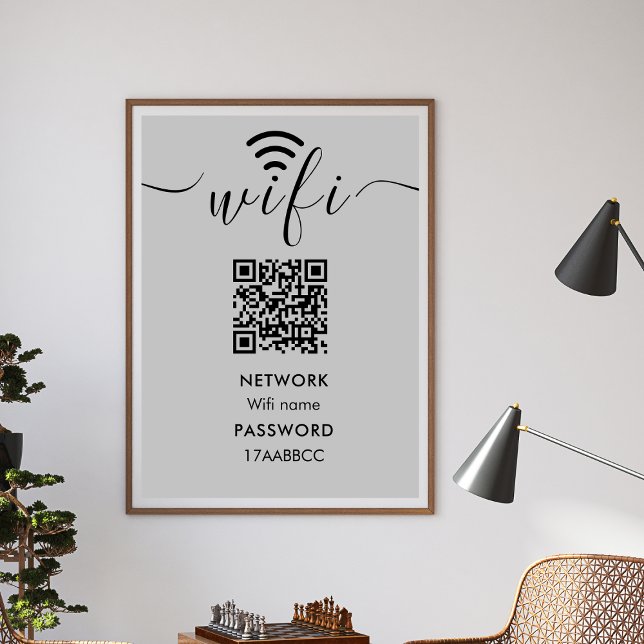 Affiche Analyser pour connecter le réseau Wifi QR Code Min (Créateur téléchargé)