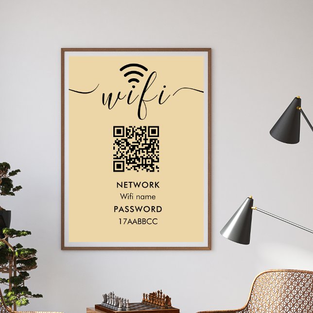 Affiche Analyser pour connecter le réseau Wifi QR Code Min (Créateur téléchargé)
