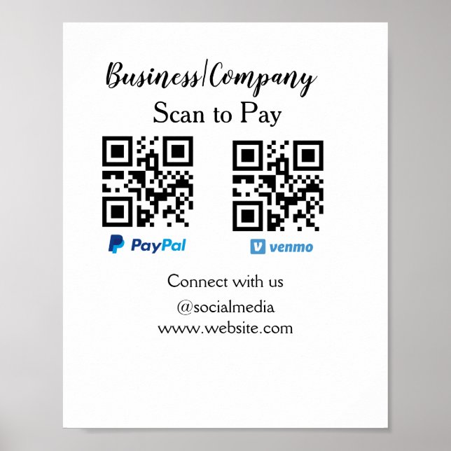 Affiche Analyser pour payer q r code paypal venmo ajouter  (Devant)