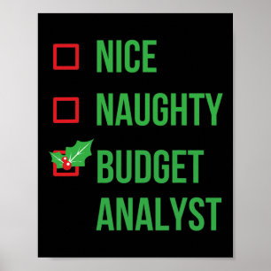 Affiche Analyste du budget Funny Pajama cadeau de Noël