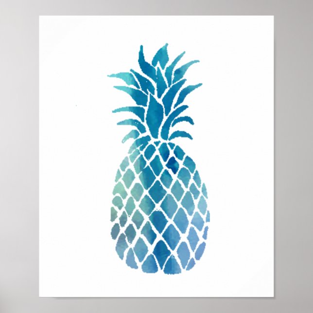Affiche ananas bleu (Devant)
