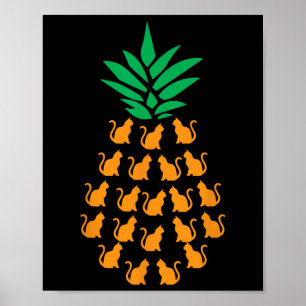 Affiche Ananas Chats Vêtements Amoureux des chats Aloha Ha